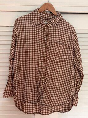 American Eagle Oversized Plaid Flannel Shirt Size S